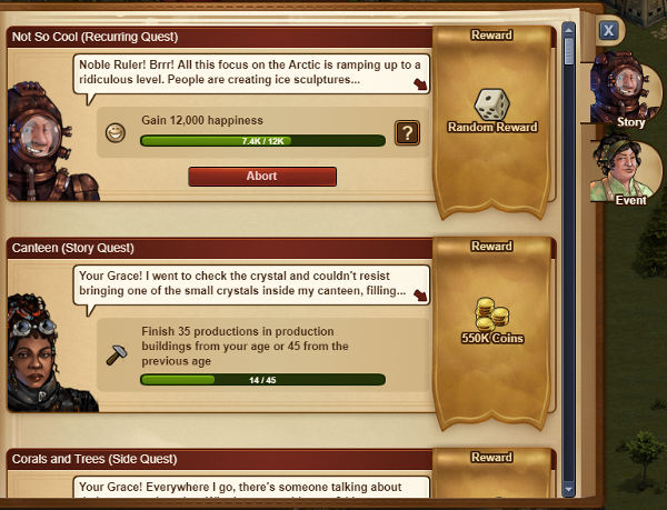 forge of empires do side quests come up again